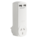 HPM D2USB Adaptor 4.2A Dual USB Charger Surge Protected White | Australia - Image 2