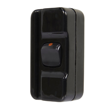 HPM black 10A double pole cord line switch in-line switch for 2–3 core cable electrical wiring Australia