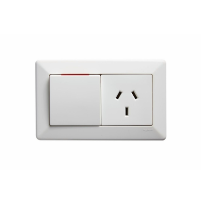 HPM COMO horizontal single powerpoint 10A white wall socket Australia