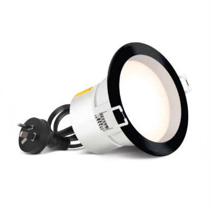 HPM DLI 90mm 7W colour changing dimmable LED downlight black IP44 840lm Australia