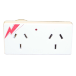 HPM double outlet surge protector right angle power adapter white Australia
