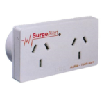 HPM double outlet surge protector alarm 10A white right hand adaptor Australia