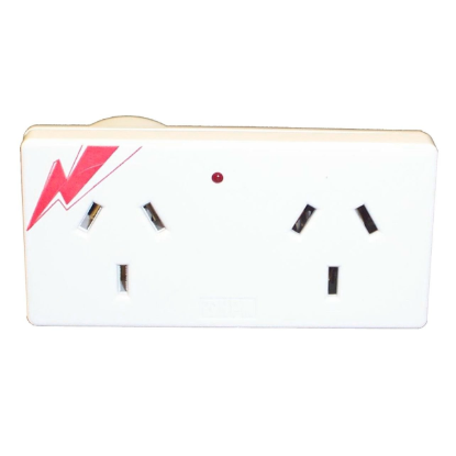 HPM double outlet surge protector right angle power adapter white Australia