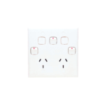 HPM double square powerpoint with extra switch white 10A 2 gang horizontal indoor outlet Australia
