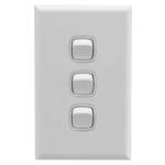 HPM EXCEL 3 gang wall switch matte white electrical light switch with coverplate Australia