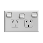 HPM EXCEL double powerpoint with extra switch matt white electrical outlet with light switch Australia indoor use