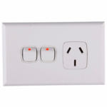 HPM EXCEL single powerpoint extra switch CDXL787XWEWE matt white wall socket Australia