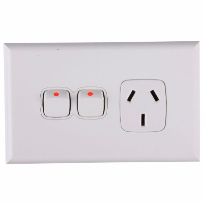 HPM EXCEL single powerpoint extra switch CDXL787XWEWE matt white wall socket Australia