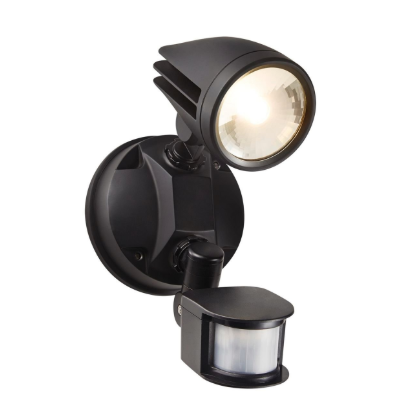 HPM SIKA 12W LED security light black PIR sensor outdoor floodlight IP44 Australia