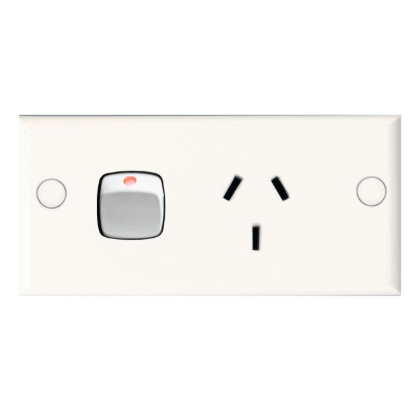 HPM single slimline powerpoint white 10A indoor electrical outlet Australia
