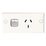 HPM slimline single powerpoint CD790WE white 10A compact wall socket Australia electrical outlet