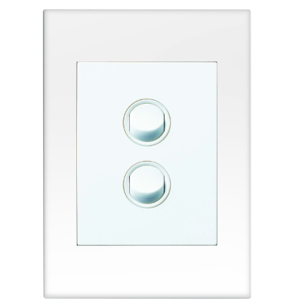 HPM VIVO 2 gang wall switch white EV770/2WE 2 way rocker switch modern electrical switch Australia