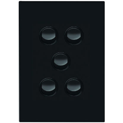 HPM VIVO 5 gang wall switch grey 10AX indoor electrical switch panel modern design Australia