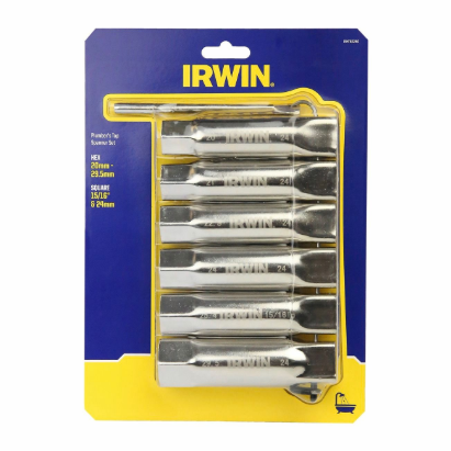 IRWIN IRHT82260 6 piece plumber’s tap spanner set with steel caddy and multiple sizes