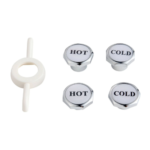 Kinetic chrome plated hot and cold tap buttons KIN0850 with removal tool