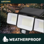 Luxzone 1200 Lumen 3 Head Adjustable Solar Motion Sensor LED Security Light – 3 Modes, Eco-Friendly - Image 6