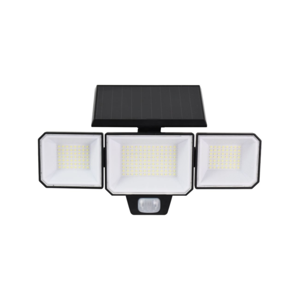 Luxzone 1200 Lumen 3 Head Adjustable Solar Motion Sensor LED Security Light 3 Modes Eco-Friendly Outdoor QWASSE23005