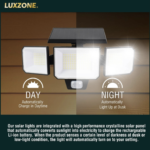 Luxzone 1200 Lumen 3 Head Adjustable Solar Motion Sensor LED Security Light – 3 Modes, Eco-Friendly - Image 11