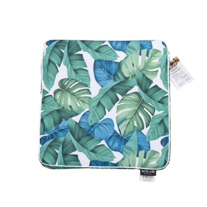 MOJO Outdoor Leaf Square Chair Cushion Water UV Resistant Universal Fit Polyester Cushion for Outdoor Chairs Australia