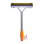 Morgan Orange Long Handle Window Squeegee 250mm Wide Head Sponge and Rubber Squeegee for Streak-Free Windows Mirrors and Shower Screens