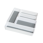 Practa 5 piece kitchen drawer organiser tray set white modular storage W-61898