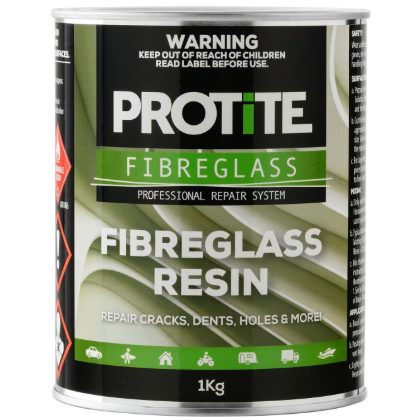 Protite 1kg LSE Fibreglass Resin for heavy-duty repairs on boats, caravans and metal surfaces – PF-FR1000