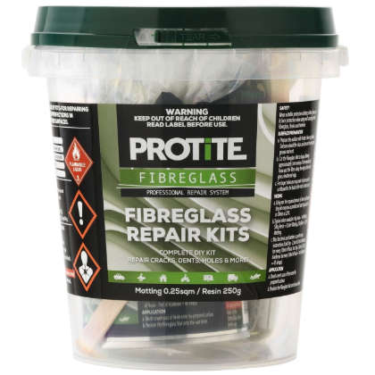Protite 250g Small Fibreglass Repair Kit with LSE resin, chopped matting and hardener – PF-FKIT0250
