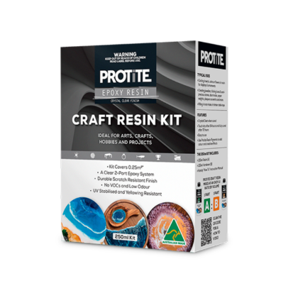 Protite 250ml Craft Resin Kit – clear 2-part epoxy for jewellery, coasters and resin art – PF-FRCR0250