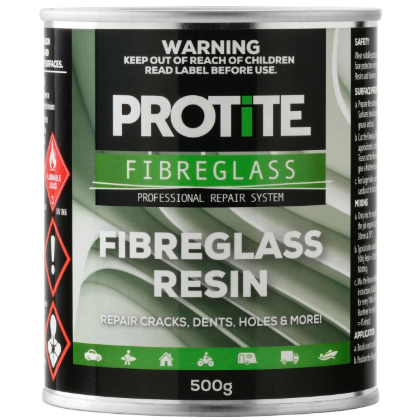 Protite 500g LSE Fibreglass Resin for boats, caravans, gutters and metal surface repairs – PF-FR0500