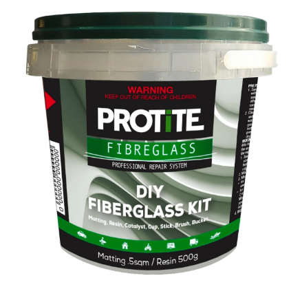 Protite 500g Medium Fibreglass Repair Kit with LSE resin, chopped matting and hardener – PF-FKIT0500