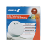 Quell Q2300 240V photoelectric wired interconnect smoke alarm with battery backup Australia