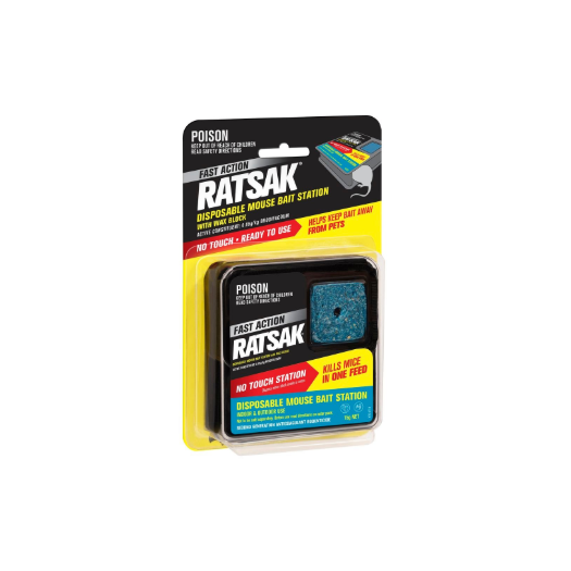RATSAK Disposable Mouse Bait Station | Fast Action Wax Block Australia RATSAK Disposable Mouse Bait Station | Fast Action Wax Block Australia