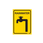 Rain Harvesting 100 x 75mm Yellow Black Metal Rainwater Sign