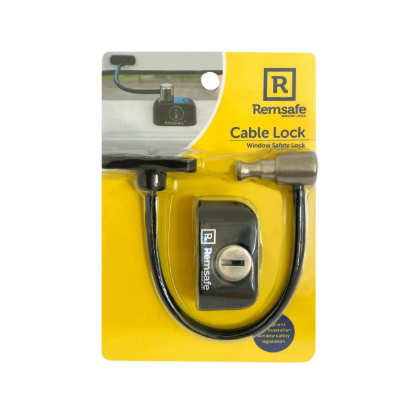 Remsafe black window restrictor cable lock child safety window security Australia