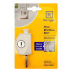 Remsafe white mini window and door bolt security lock steel Australia
