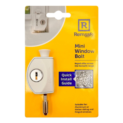 Remsafe white mini window and door bolt security lock steel Australia