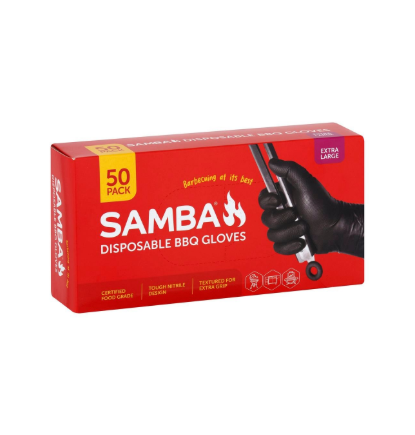 Samba disposable BBQ gloves extra large 50 pack food grade nitrile gloves
