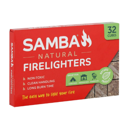 Samba natural firelighters 32 pack wood and wax BBQ fire starters Australia