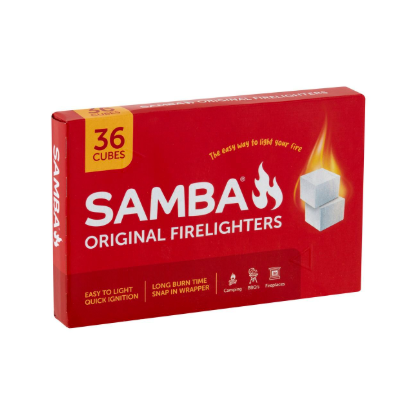 Samba original firelighters 36 pack quick ignition cubes for BBQ and wood fires Australia