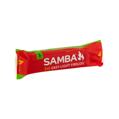 Samba wax fire log single long burn fireplace fire starter up to 2 hours
