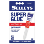 Selleys 3g Super Glue Adjustable Gel fast-setting clear drying adhesive ceramic metal wood Australia