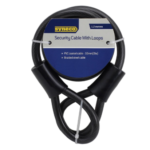 Syneco 722000120D 1.2m security cable lock 10mm PVC coated steel loops bike and equipment lock