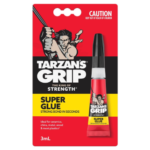 Tarzan's Grip 3mL Super Glue fast-setting clear drying cyanoacrylate adhesive tube Australia