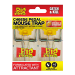 The Big Cheese Cheese Pedal Mouse Trap 2 Pack Wood Plastic Pre-Baited Dual Sensitivity Indoor Outdoor Mouse Trap