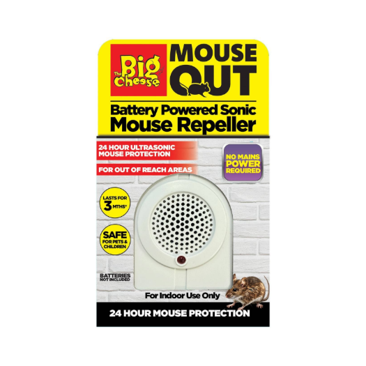 The Big Cheese Mouse Out Battery Powered Ultrasonic Mouse Repeller Indoor Rodent Control 71006 The Big Cheese Mouse Out Battery Powered Ultrasonic Mouse Repeller Indoor Rodent Control 71006