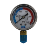 True Blue Pool Lower Mount Oil Filled Pressure Gauge Heavy Duty Stainless Steel for Sand and Cartridge Filters