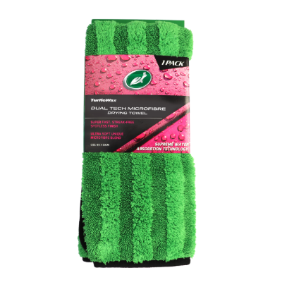 Turtle Wax dual tech microfibre drying towel 80x50cm for streak-free car drying Australia